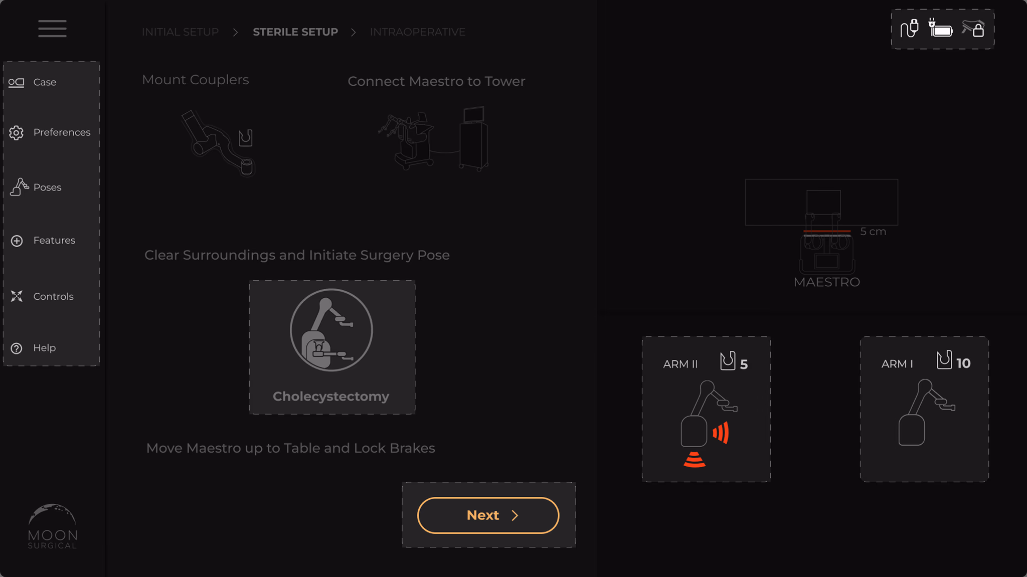 Screenshot of the old GUI showing high number of touch targets highlighted in red boxes